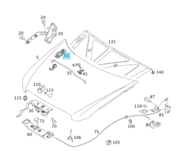 Mercedes-Benz a W168 Engine Hood Frame A1688870203 Genuine for 