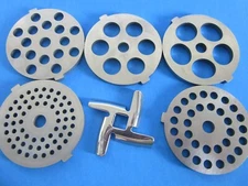 Complete 6 pc. SET Meat Grinder plate disc knife for Waring Pro MG100 MG105 etc