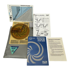 PADI The Wheel Instructions Study Guide Dive Planners Data Carrier Kit
