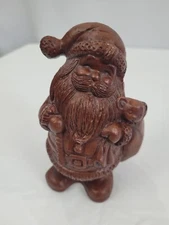 Red Mill Mfg Carved Santa with Toy Bag Handcrafted in the USA 5 1/2"