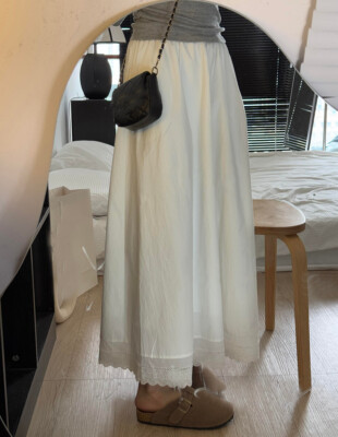 Japanese Mori Girls A-Line Skirts Princess Lace Sweet School Womens Long Dress