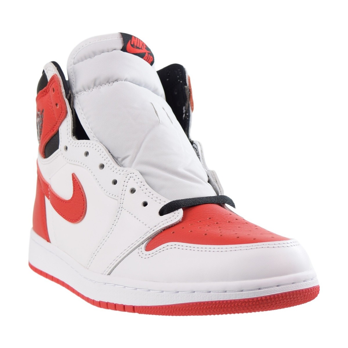 NIKE Air Jordan 1 赤白 Jordan 1 Retro High Men's Shoes White-University Red-Black 555088