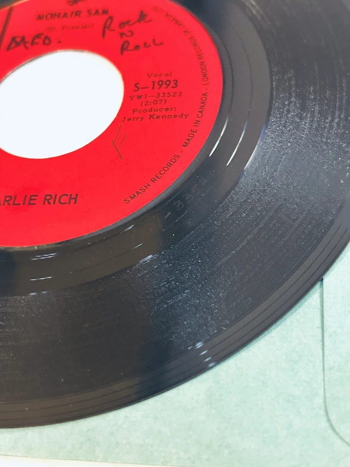 Charlie Rich (Mohair Sam/I Washed In Muddy Water) 7" [Smash, 1965, Canada] VG - Image 4 of 4