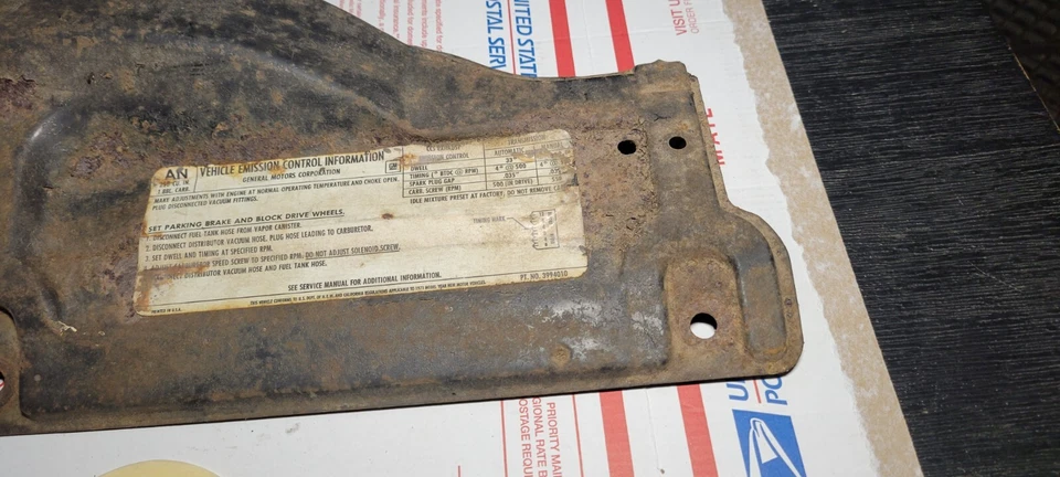 Cubierta de soporte de radiador cubierta de ventilador de 6 cilindros Chevrolet Nova Chevelle 68-72 OEM Foto 4 de 4