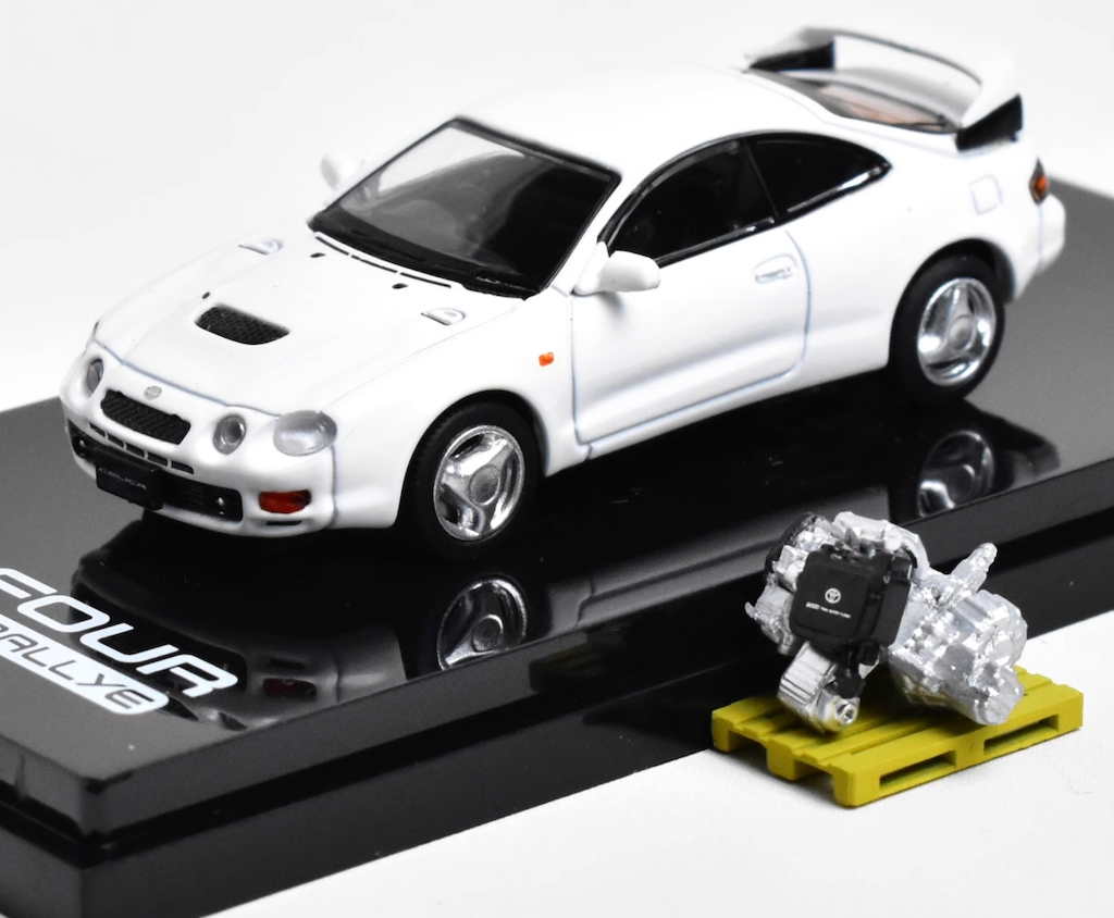 GB HobbyJapan 1:64 White Celica GT Rallye Engine Sport Model