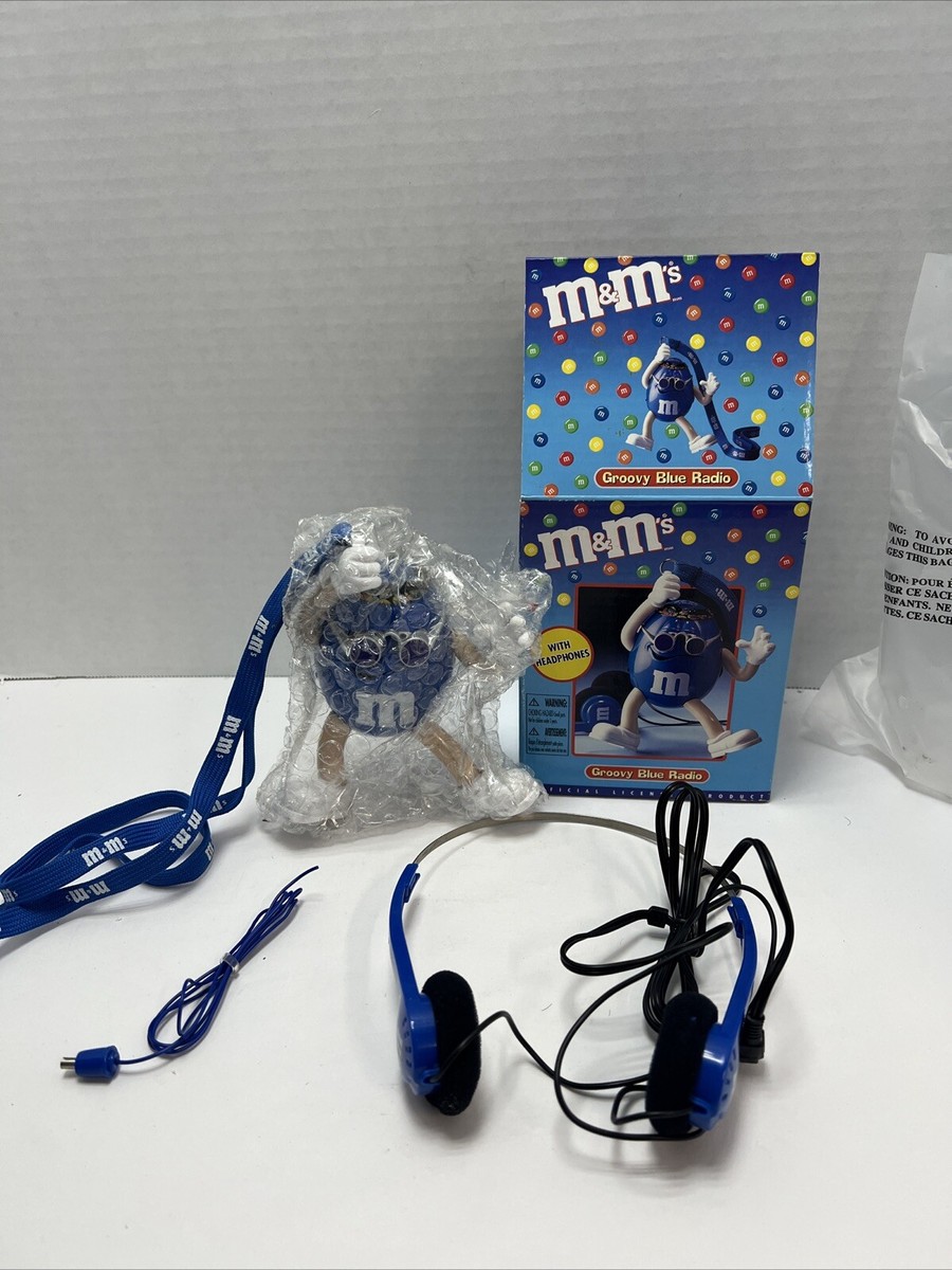 M&Ms Old School Radio With Headphones Collectible Blue M&m New