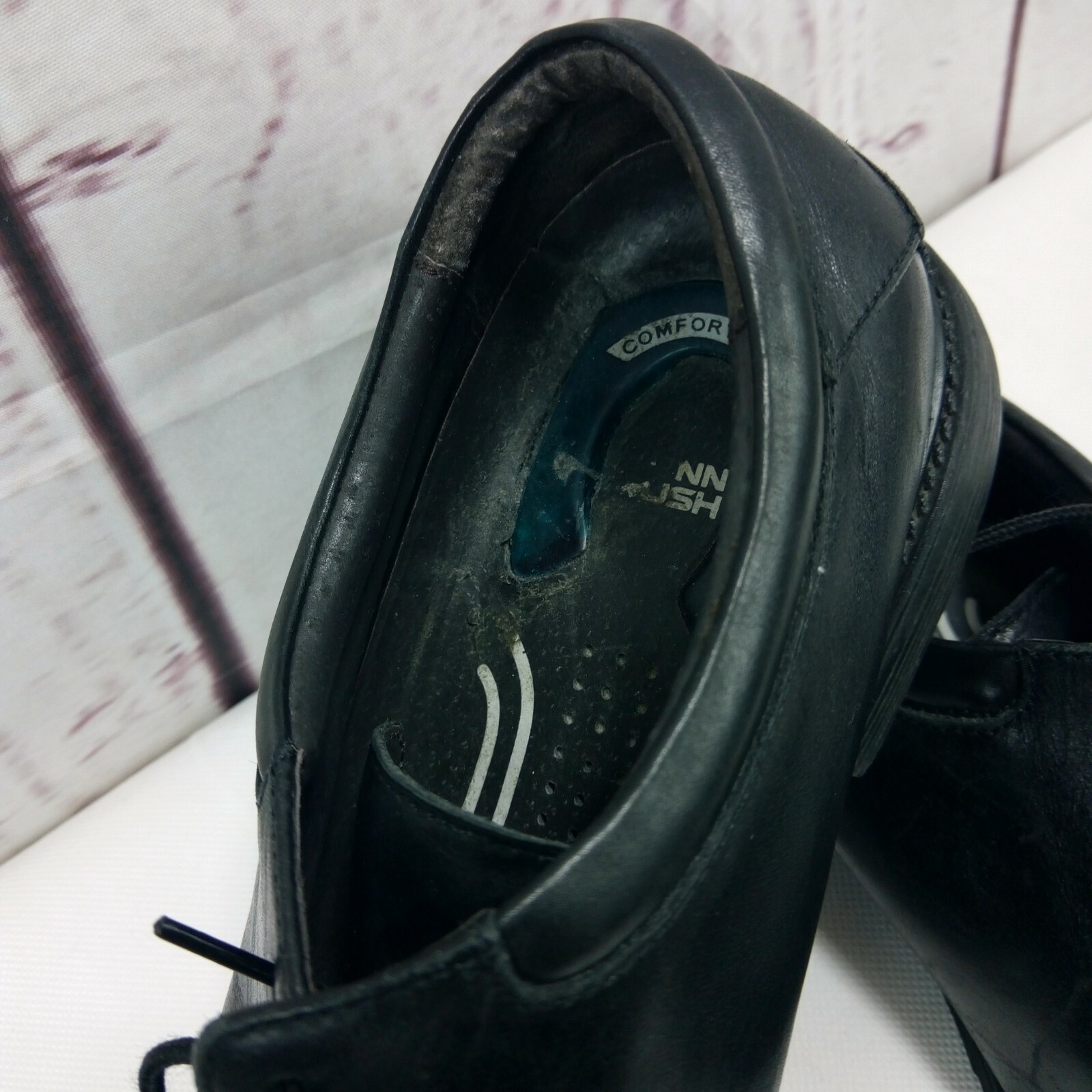 SAOLA Scarpe eleganti Oxford Nunn Bush Comfort Gel da uomo in pelle nera taglia 10 5M