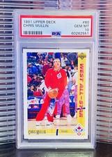 Chris Mullin 1991 Upper Deck All-Star Card Golden State Warriors PSA 10 POP 6
