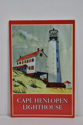 Lighthouse postcard Delaware DE Cape Henlopen Light chrome