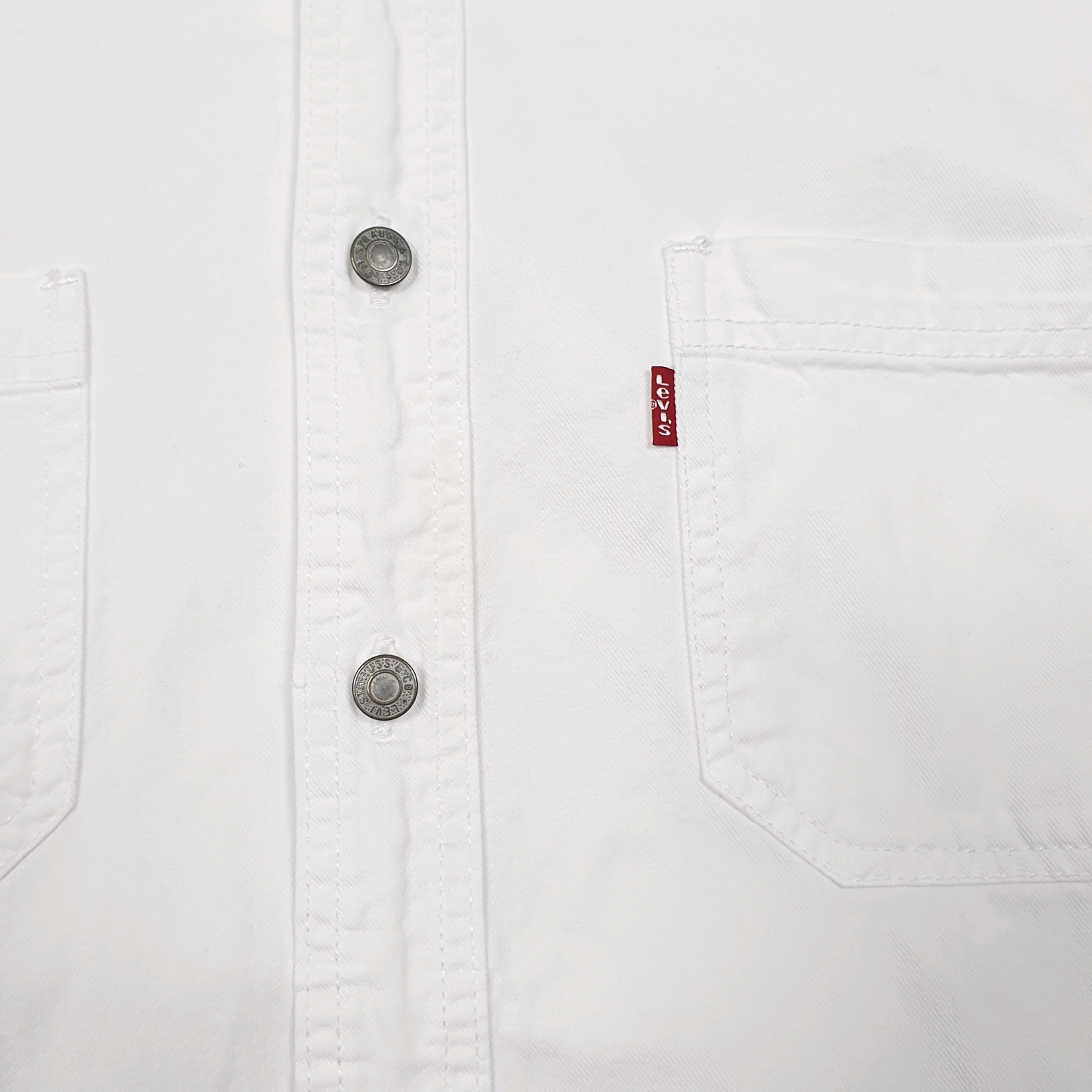 LEVIS White Shirt Denim Jeans Red Tab Long Sleeve Casual Cotton Mens L image 4