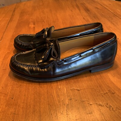 Vintage Cole Haan Loafers pinch shawl bow all leather kiltie tassel 12 D s-l400.jpg main image 2