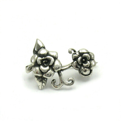 Sterling Silver Brooch Flower Rose Handmade Solid Genuine Hallmarked 925 Empress