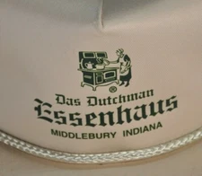 Das Dutchman Essenhaus Middlebury Indiana Beige Trucker Snapback Cap Hat NOS