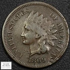 1869 Indian Head Copper Cent 1C