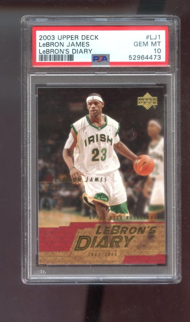 2003-04 Upper Deck #LJ1 Lebron James Diary ROOKIE RC PSA 10 Graded Card Lebron's