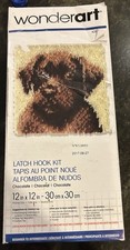 Latch Hook Kit CHOCOLATE brown dog WonderArt 42613 CottageCore - No Latch Tool
