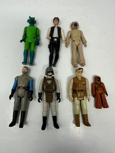 Lot Of 7 Vintage Star Wars Figures 1977-1983 Luke Han Jawa Etc. S1