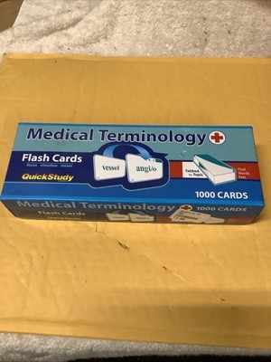 QuickStudy Medical Terminology Flash Cards 2x3.5 Deck 1000 Card Tabbed M283