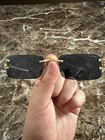 Cartier Big C Diamond Cut black Frameless Lens Gold Frame SHIP SAME DAY