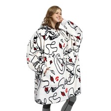 Wearable Blanket Reversible Oversized Warm Blanket Hoodie Sweatshirt Adult Size
