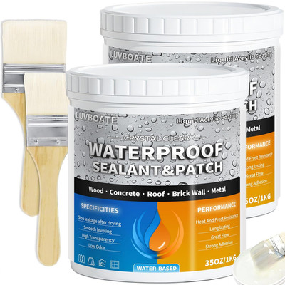Liquid Waterproof Sealant 70Oz Clear,  Transparent Waterproof Coating Water-Base