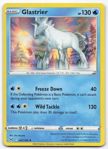Pokémon TCG Glastrier 051/196 Holofoil SWSH11: Lost Origin NM