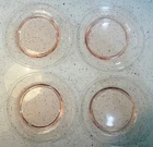 Vintage Lot Of (4) PINK DEPRESSION GLASS Dessert/ Salad Plates- 8.25" Diameter