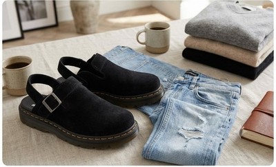 Dr. Martens Jorge Suede Mules Clogs Schwarz Gr. 40 - Wie NEU 3x getragen