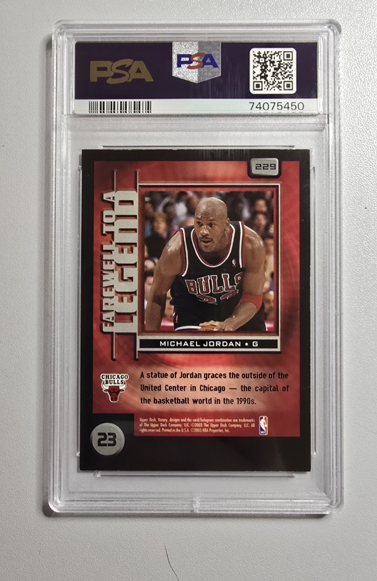 2003 Victory #229 FOIL INSERT Michael Jordan  NR MINT PSA 7 Farewell to a Legend view 2
