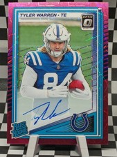 2025 Panini Donruss Optic Rated Rookie Tyler Warren Pink Velocity Autograph /75