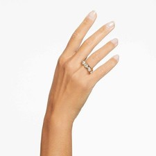 BNIB Dextera cocktail ring Mixed cuts, White, Gold & Gift Bag Size 55 £99.00