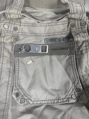 Y2K Diesel Handbag Womens Khaki Canvas Tote Shoulder Bag Double