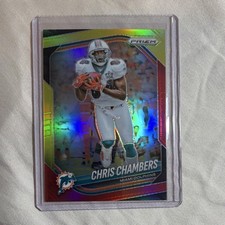 Panini Prizm Chris Chambers 12/44 Yellow/Red Hologram #107 2025 Miami Dolphins