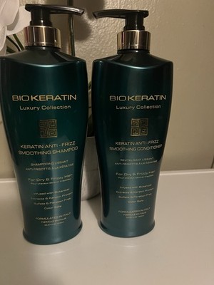 (2-Pack) BIO KERATIN Protein Luxury ANTI-FRIZZ SMOOTHING SHAMPOO + CONDITIONER