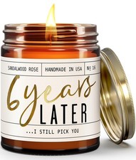 6 Year Gift for Anniversary for Her - '6 Years Later' Soy Candle, USA Made