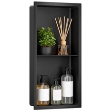 No Tile Needed Shower Niche 13"X 25", Bathroom Wall Niche 12"X 24" Black