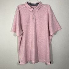 Tommy Bahama Polo Shirt Mens XL Short Sleeve Pink