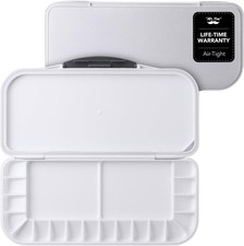 Mr. Pen Airtight 18-Well Watercolor Palette with 2 Mixing Areas 1 Pack, White