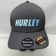 Hurley Mens Size L-XL Gray H2O Dri Skybridge Baseball Cap Hat