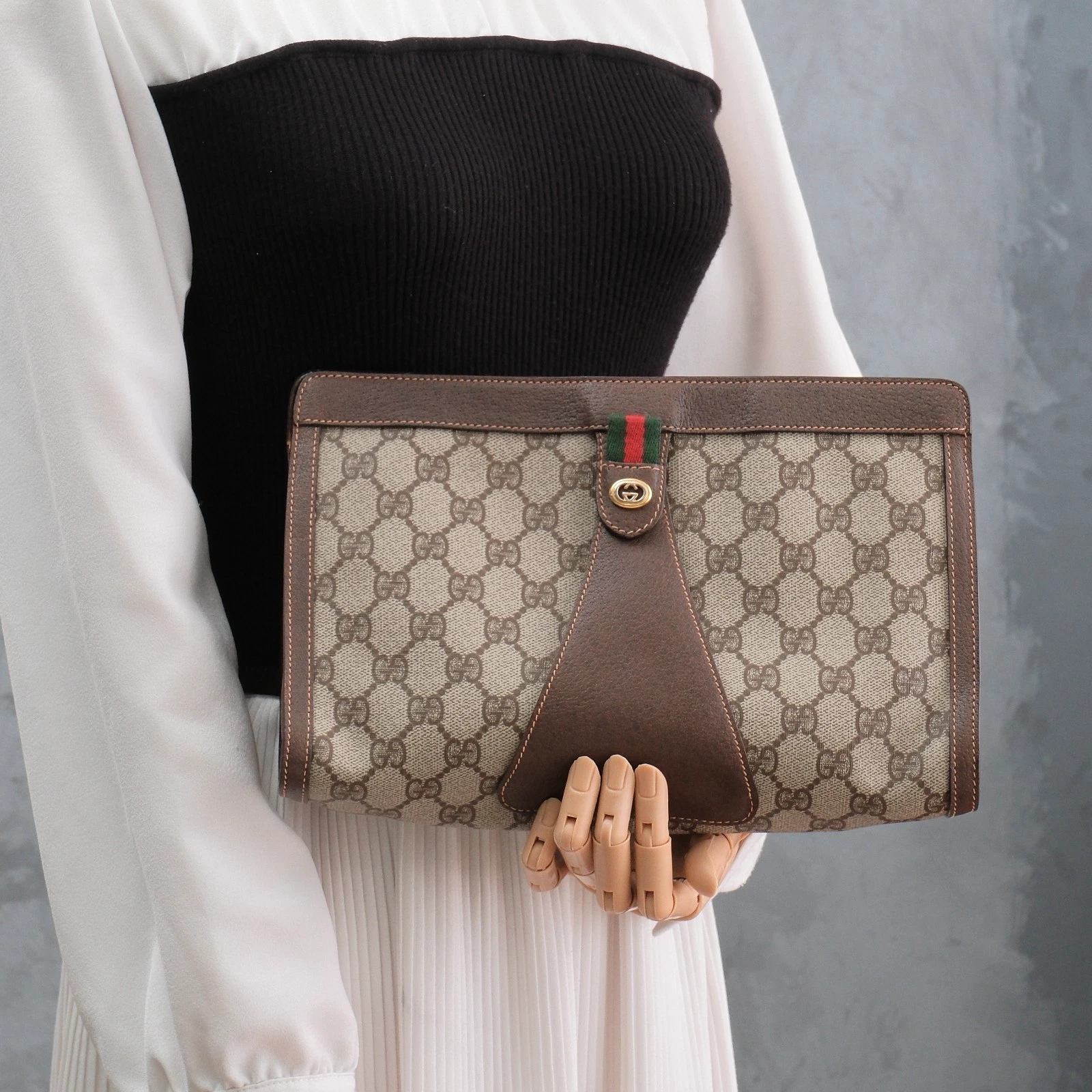 Borsa pochette Gucci vintage pochette GG linea Sherry autentica