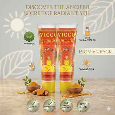 #ad Vicco Ayurvedic Turmeric Skin Cream with Sandalwood Oil Face Cream 15GM X 2PK $10.99
