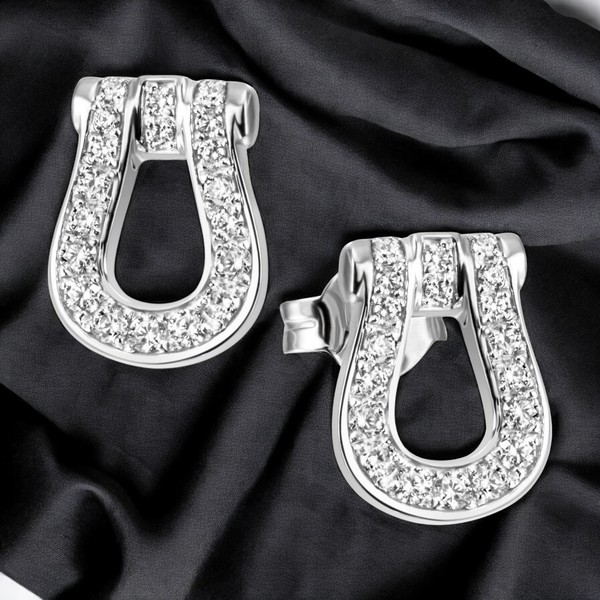 Ohrstecker 925 Sterling Silber 38 Zirkonia Ohrringe Silberohrringe-image