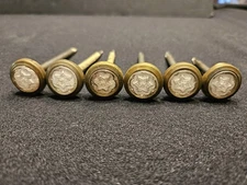 SET OF 6 VICTORIAN WHITE SULFIDE STARS PICTURE HANGING NAILS