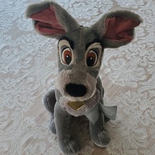 Disney Store Lady and The Tramp Plush Medium Tramp Stuffed Animal Dog Collar