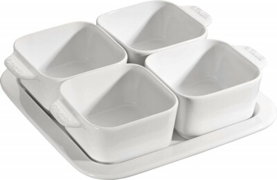 Staub Appetizer Set White Ceramic Small Plate Set