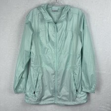 Columbia Women's Sea Foam Green Hooded Windbreaker Jacket Size S