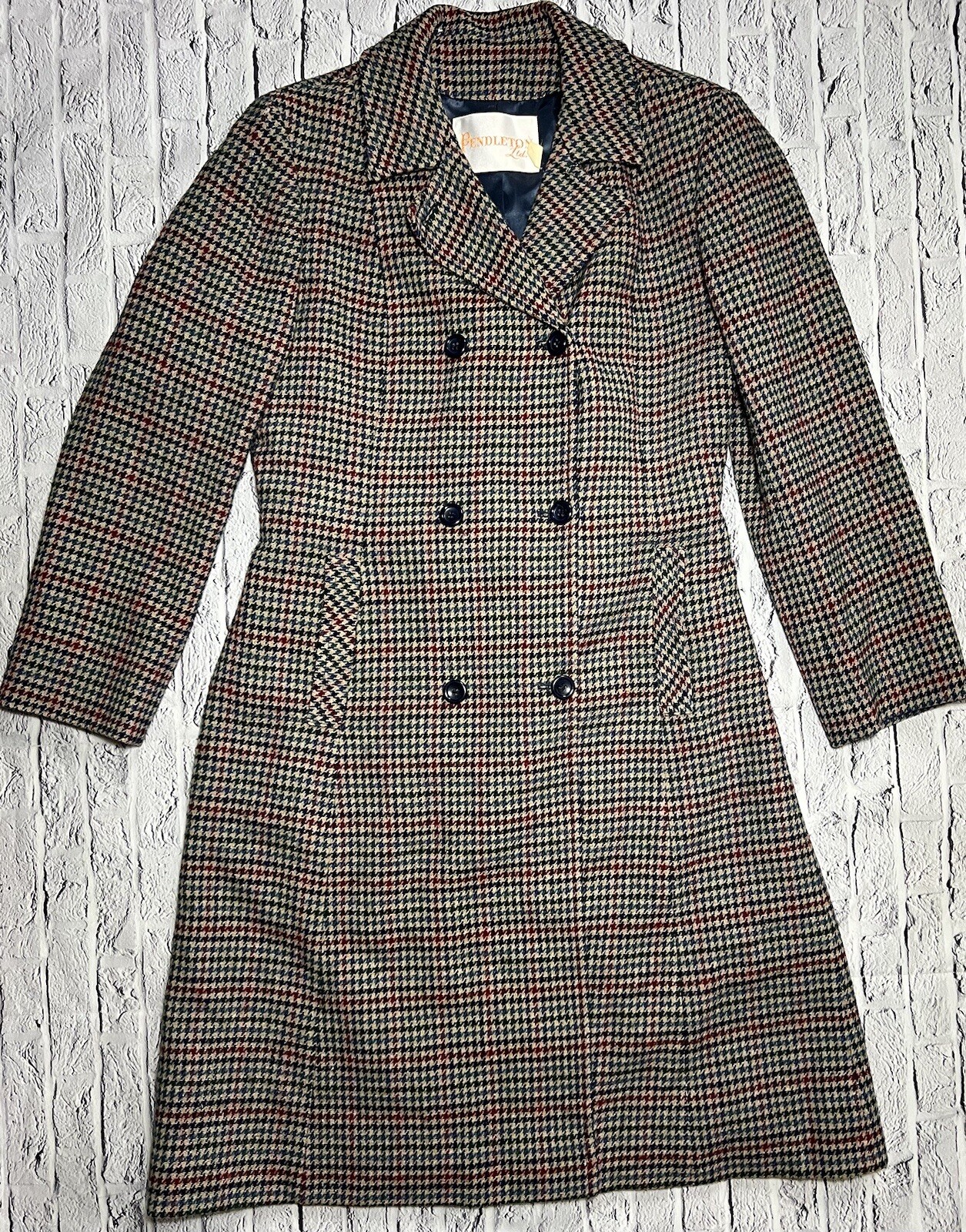 Vintage Pendleton Ltd Houndstooth Tweed Double Br… - image 1