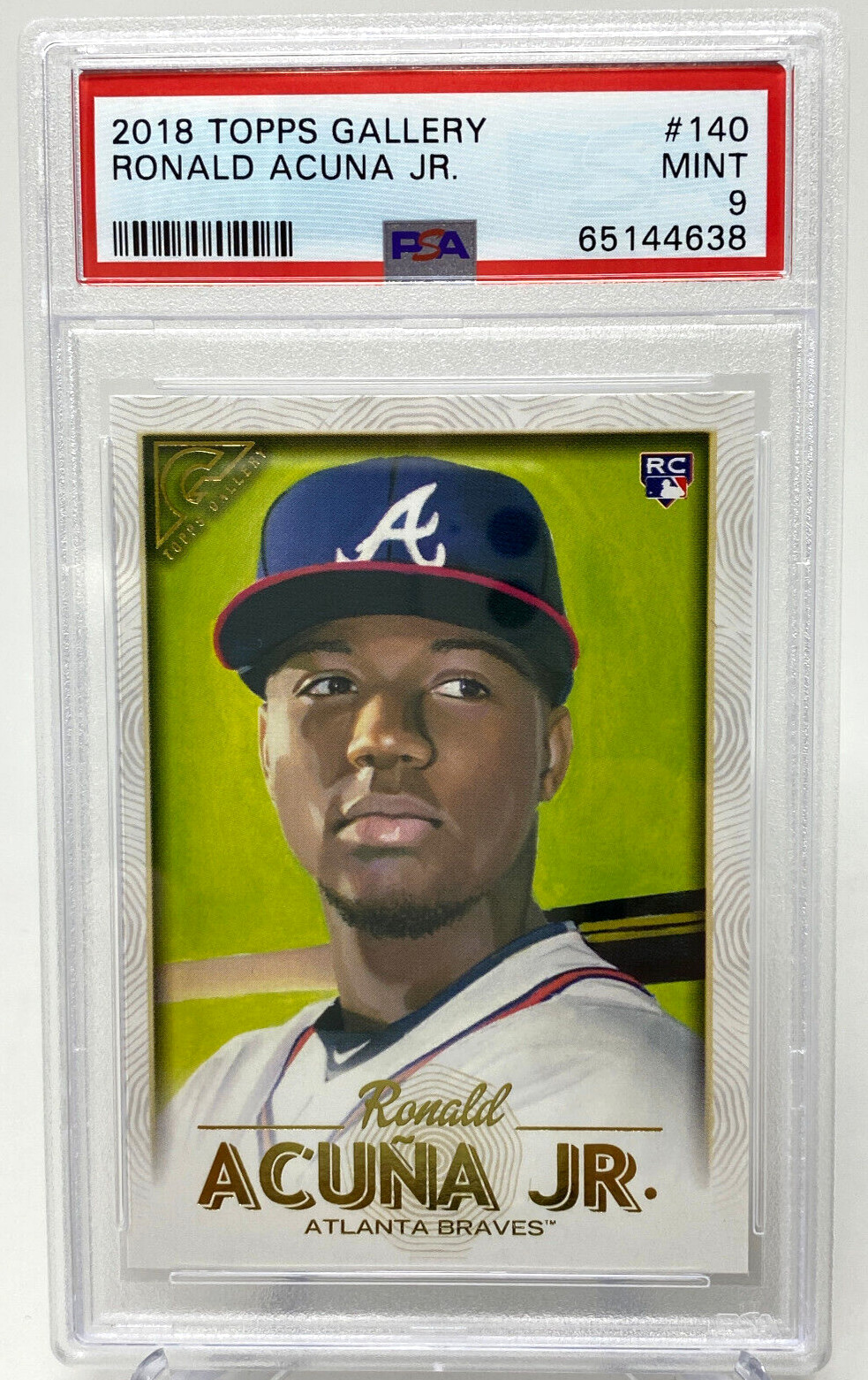 2018 Topps Gallery #140 Ronald Acuna Jr. Rookie Card - PSA 9