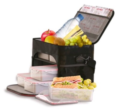 MEAL PREP COOLER Insulated Lunch Bag with Containers Ice Packs Travel FITRX