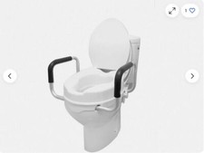Pepe 4" Raised Toilet Seat with Handles, Toilet Seat Riser for Elderly/infirm
